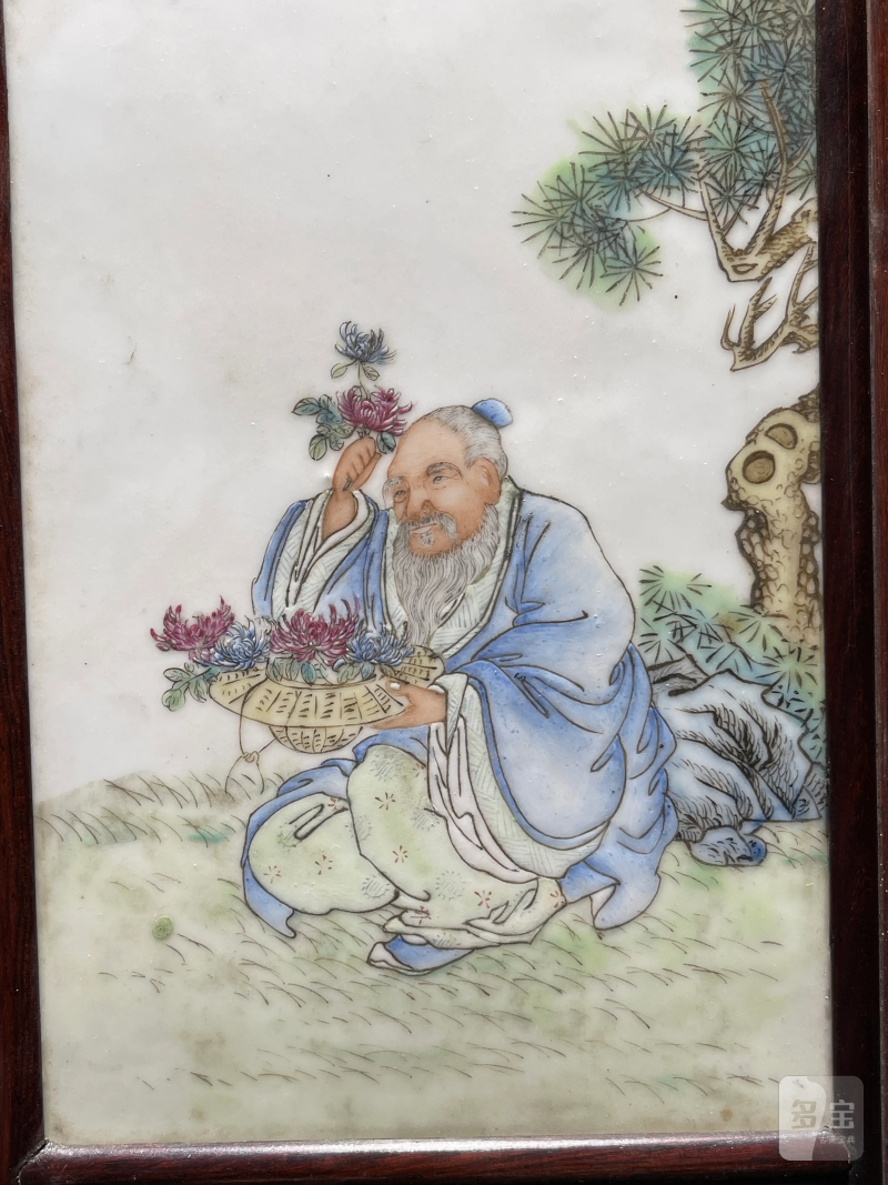 民国 粉彩人物纹瓷板一组四件 - 图11